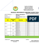 Individual Performance Commitment Review Form (Ipcrf) Summary Sheet