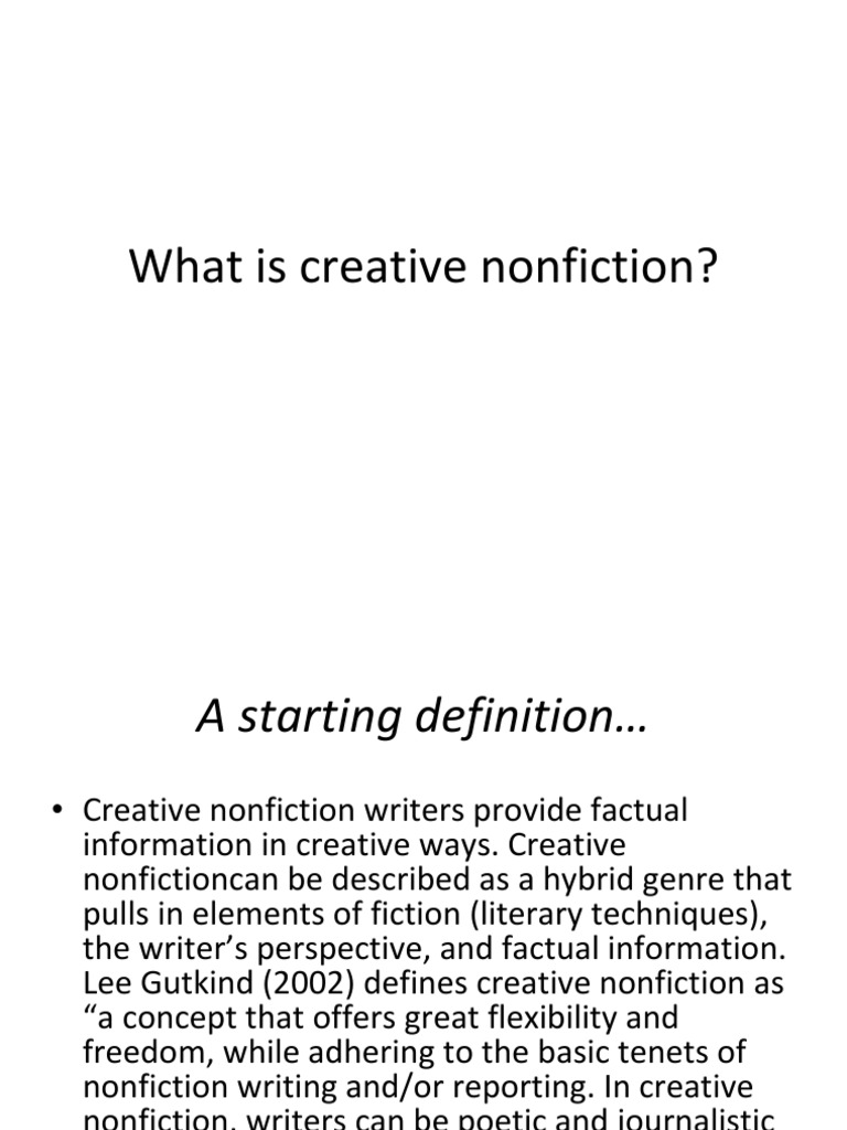 Creative nonfiction - Wikipedia