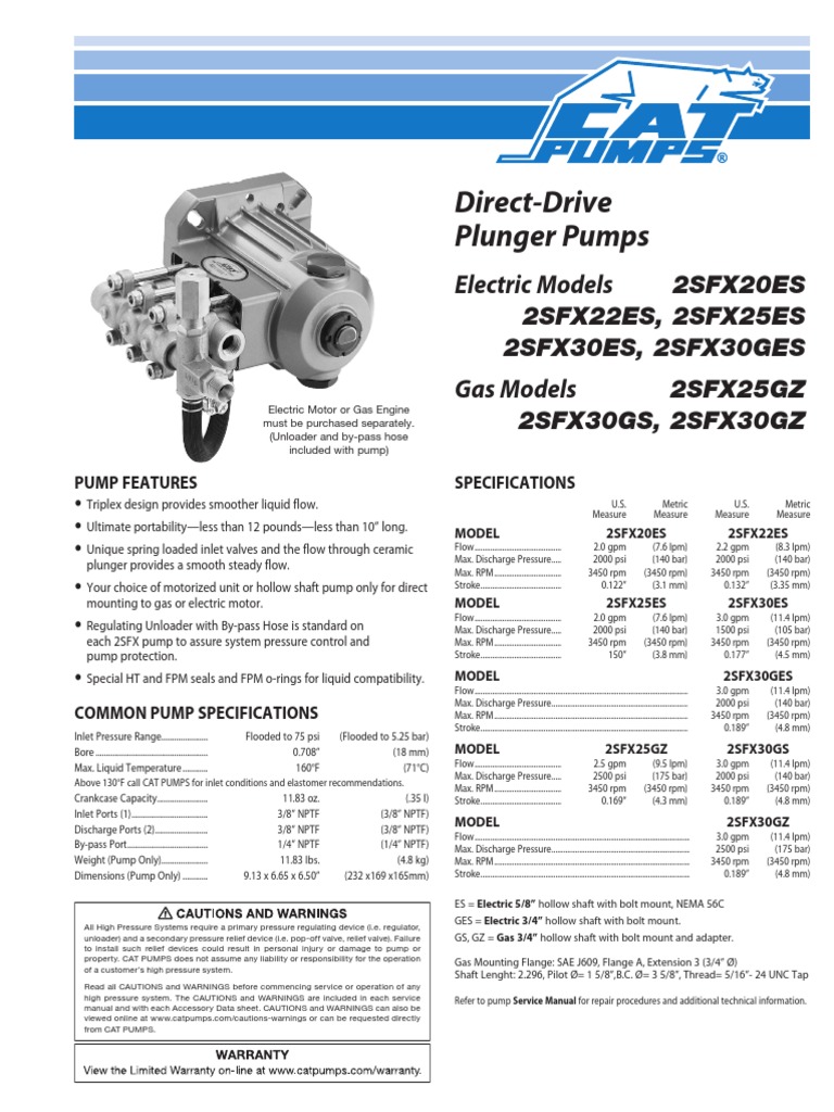 Cat Pump Parts Diagram PDF Pump Horsepower