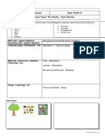 Lección sobre familia para toddles esl