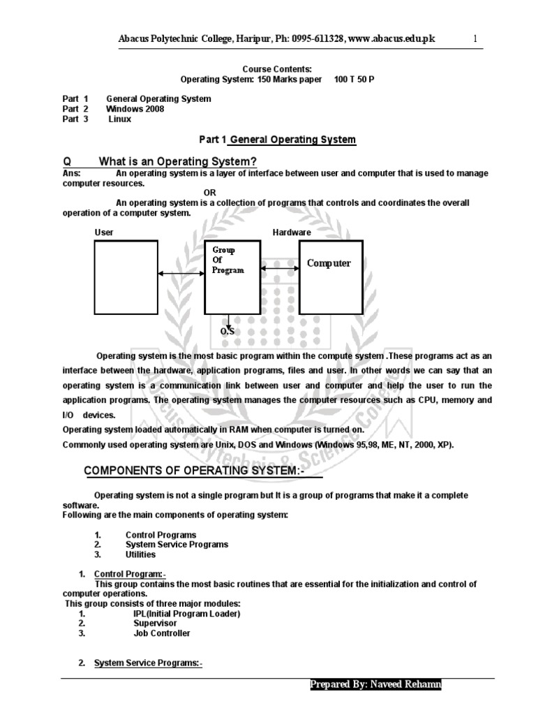 Operating System Notes PDF | PDF | Operating System | Scheduling ...