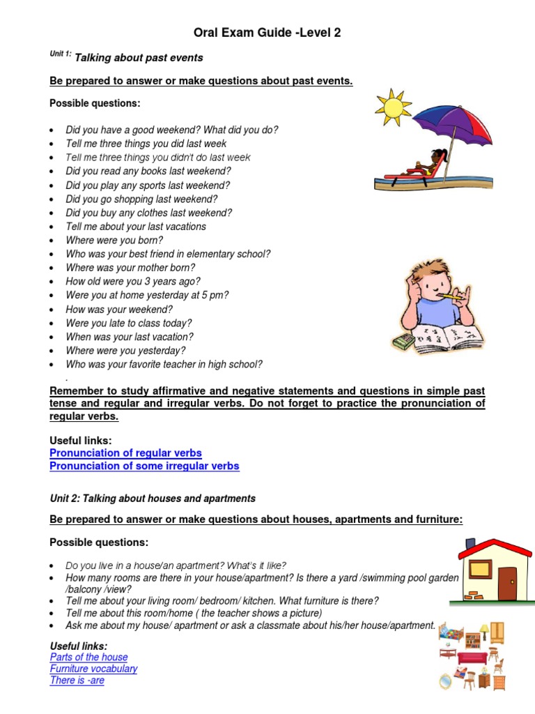 Level 2 Oral Exam Preparation Guide | PDF | Language Arts & Discipline ...