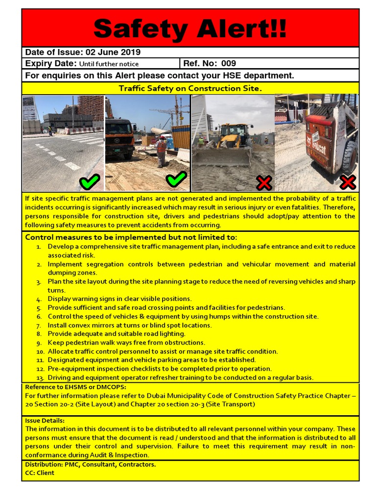 EHS Alert 009 - Traffic Safety Alert | PDF | Traffic | Road Traffic Safety