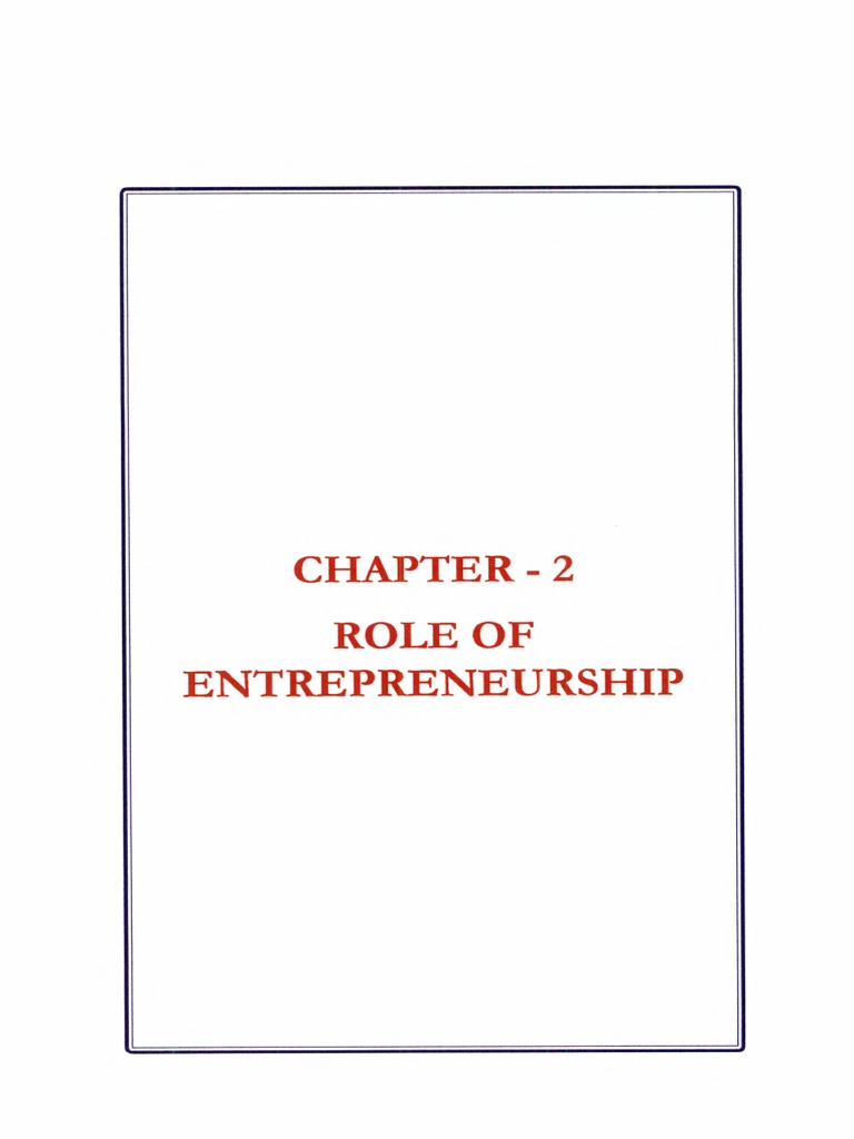 Chapter - 2 Role of Entrepreneurship | PDF | Economic Development ...