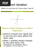 Direct Variation: Whatisitandhowdoiknowwheniseeit?