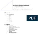 Quantity Surveying & Contracts Management: Assignment Questions