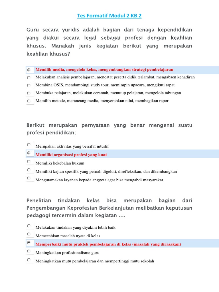 Tes Formatif M2 Kb2 - Dunia Sekolah ID
