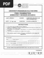 Nive Iti: Universiti Pendidikan Sultan Loris Examination Session