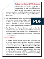 Guidelines For Tuition Fee Waiver (TFW) Scheme: Important Note