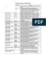 Schedule of Events of Josaa 2019: Date Time (Ist) Event