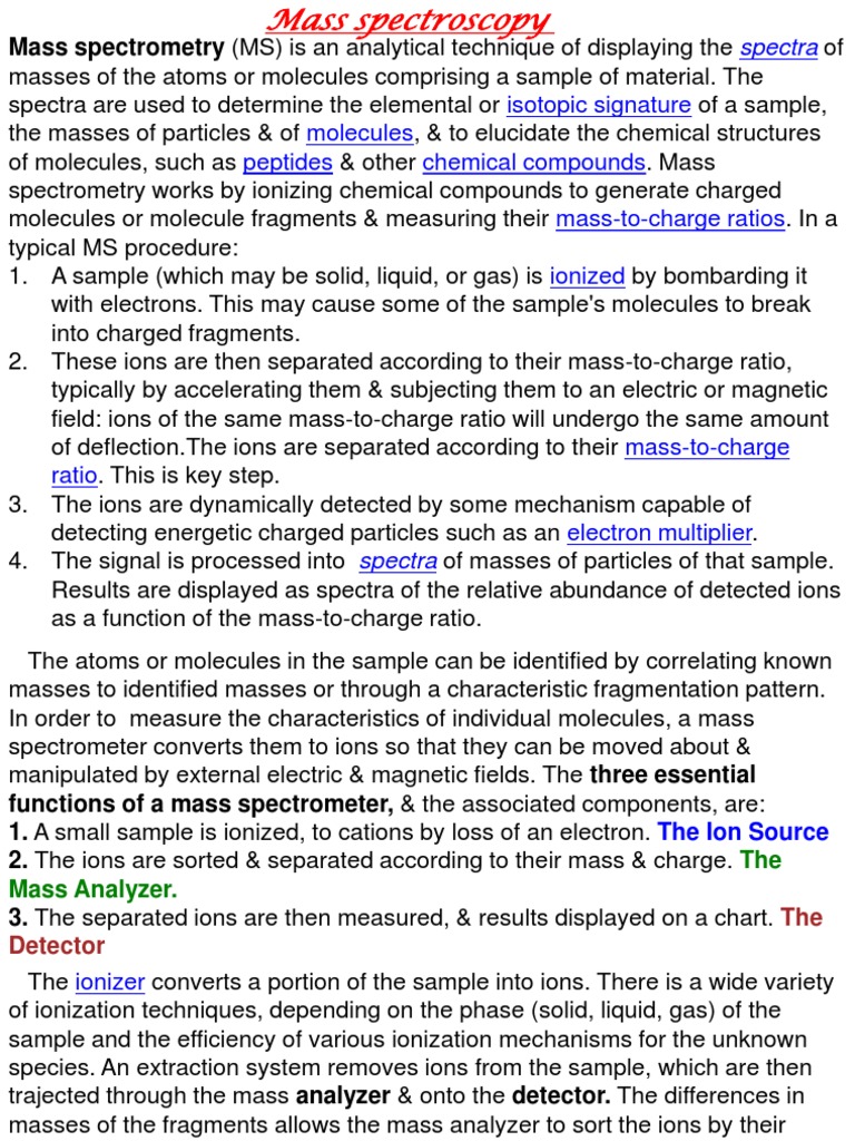 Mass Spectrometry of C9H8O4 | PDF | Mass Spectrometry | Molecules