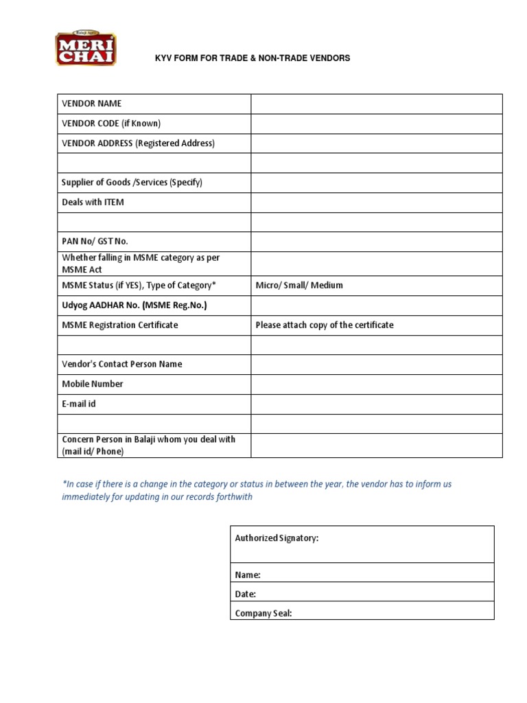 Vendor Information Update Form | PDF | Finance & Money Management