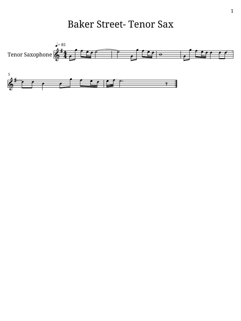 Baker Street Tenor Sax PDF PDF