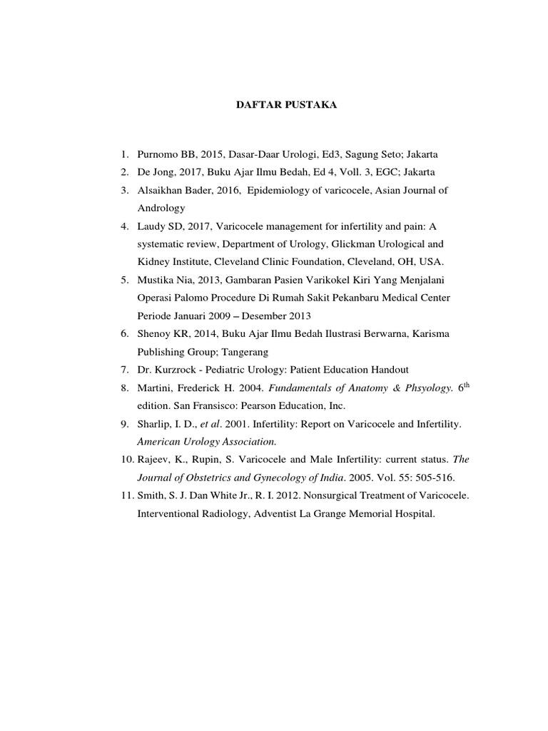 Varicocele Research References List | PDF | Science & Mathematics