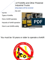 Safe Operation of Forklifts and Other Powered Industrial Trucks