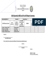 2019 Quarterly NSED and Fire Drill Report Summary