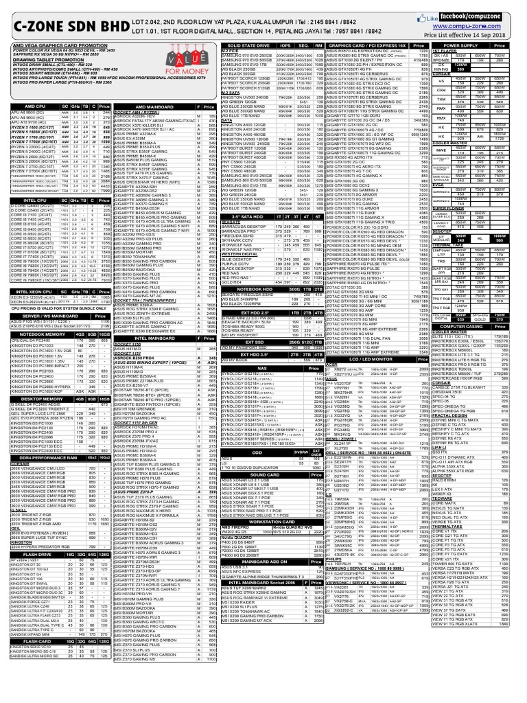 PC Parts Price PDF Personal Computing Electronic Engineering