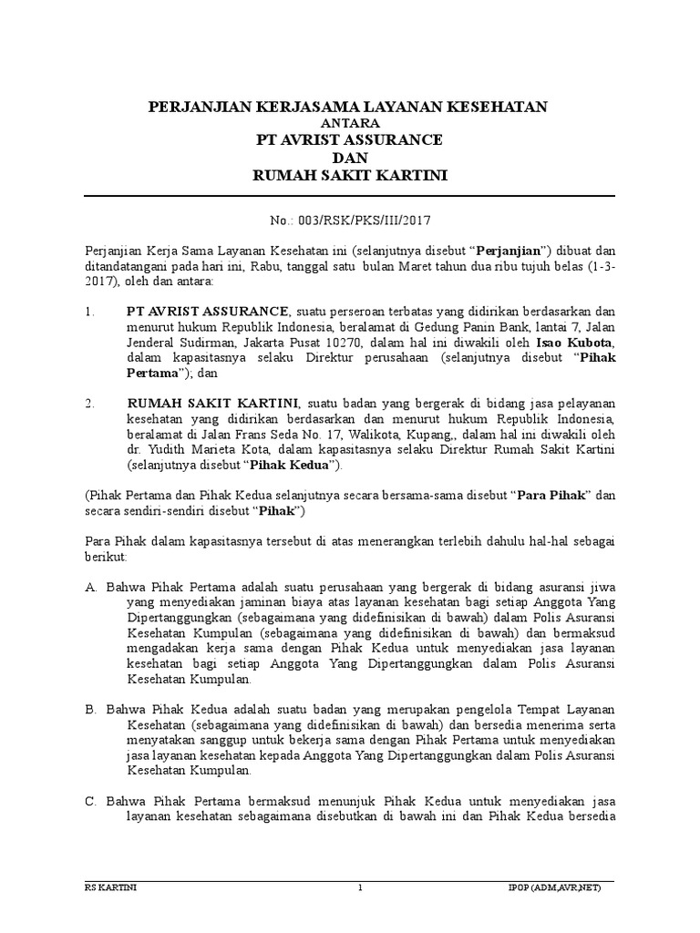 Pks Layanan Kesehatan Avrist Ipop Individu
