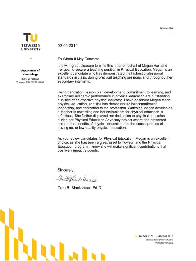 Department of Kinesiology 8000 York Road Towson, MD 212520001 PDF