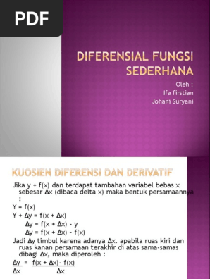 Diferensial Fungsi Sederhana