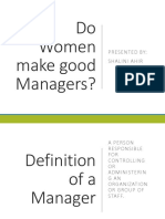 Do Women Make Good Managers
