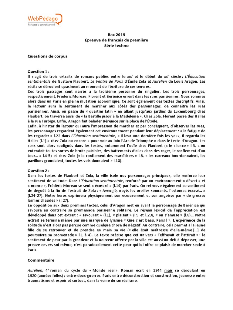 Sujet Brevet Français 2019 Pdf Corrigé
