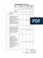 Detail/Abstract of Cost: Sr. No. Description Quantity Unit 1 Rate (RS) Amount (RS)