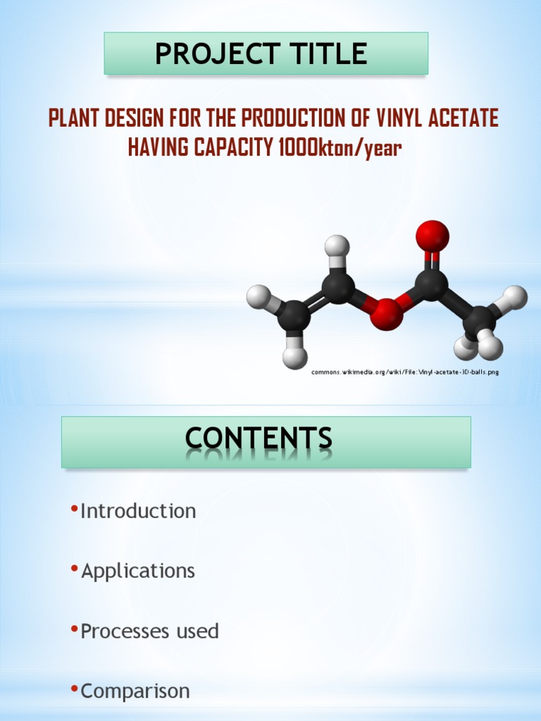 Plant Design For The Production of Vinyl Acetate PDF Acetic Acid