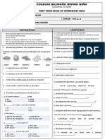 Make Up Worksheet First Term English 5grade