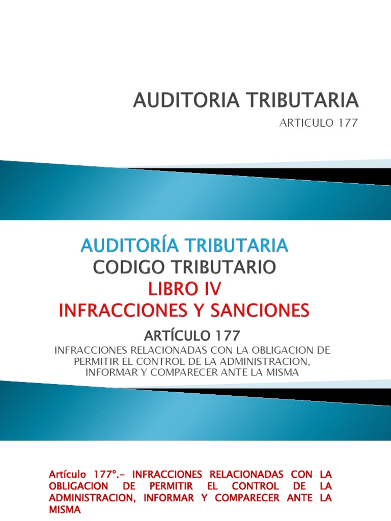 Infracciones y Sanciones Art. 177 CT | PDF | Contabilidad | Impuestos