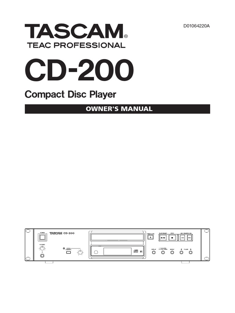 CD 200 Manual | PDF | Compact Disc | Electronics