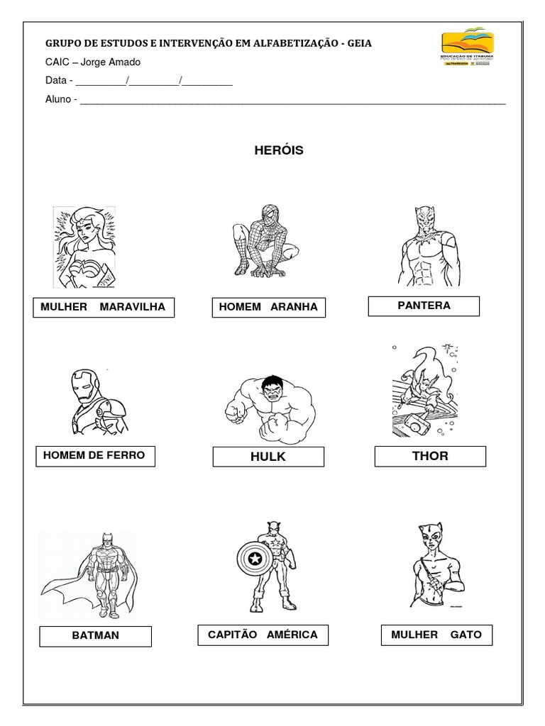 Atividades Favorveis para Cada Nvel de Escrita (6277) | PDF | Batman | Super -Homem, image size:768x1024