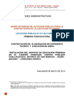 Bases Concurso Oferta IE Primaria, San Marcos, Ancash