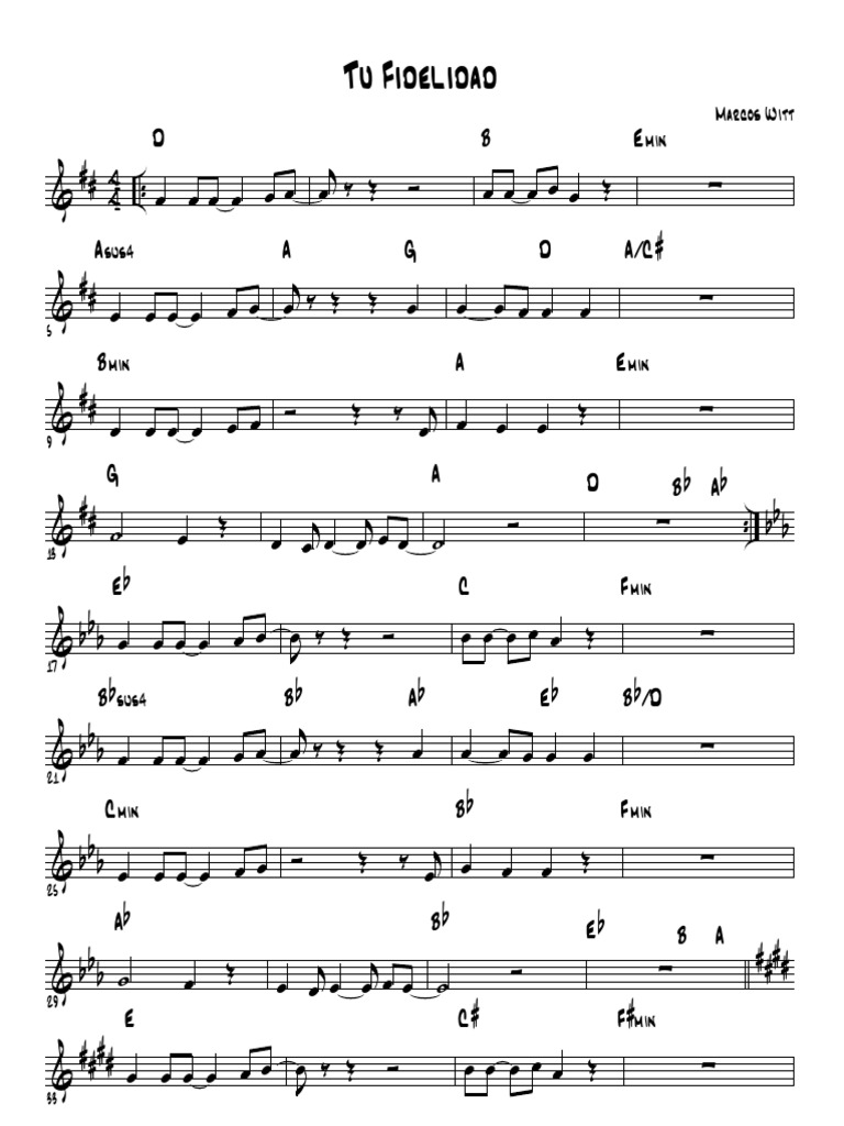 Tu Fidelidad Marcos Witt Melodia | PDF | Deportes