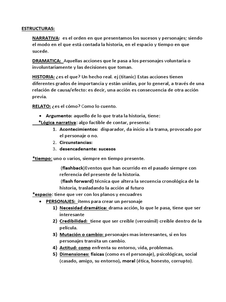 Resumen Audiovisual | PDF | Narrativa | Hora