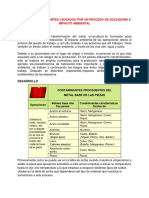 Agentes Contaminantes Causados Por Un Proceso de Soldadura e Impacto Ambiental