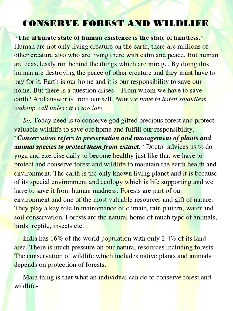Save Forests and Wildlife Together | PDF | Conservation Biology | Wildlife
