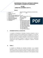 Universidad Privada Antenor Orrego: Sílabo Semestre Académico 2019-10