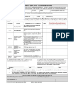 Contract Employee Clearance Record: Printed Name, Routing Symbol and