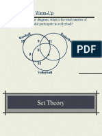 Warm-Up:: 1. Based On The Diagram, What Is The Total Number of Students Who Did Participate in Volleyball?