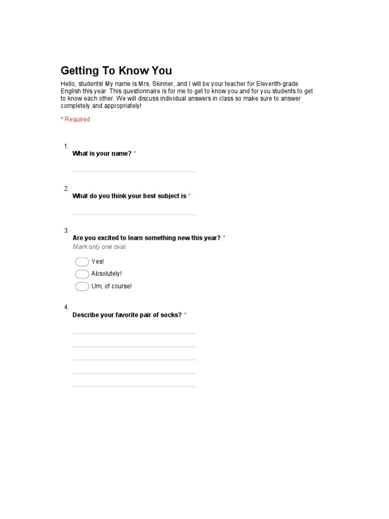 Google Forms PDF
