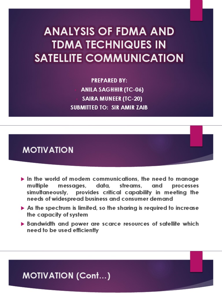 FDMA vs TDMA in Satellite Communication | PDF | Channel Access Method ...