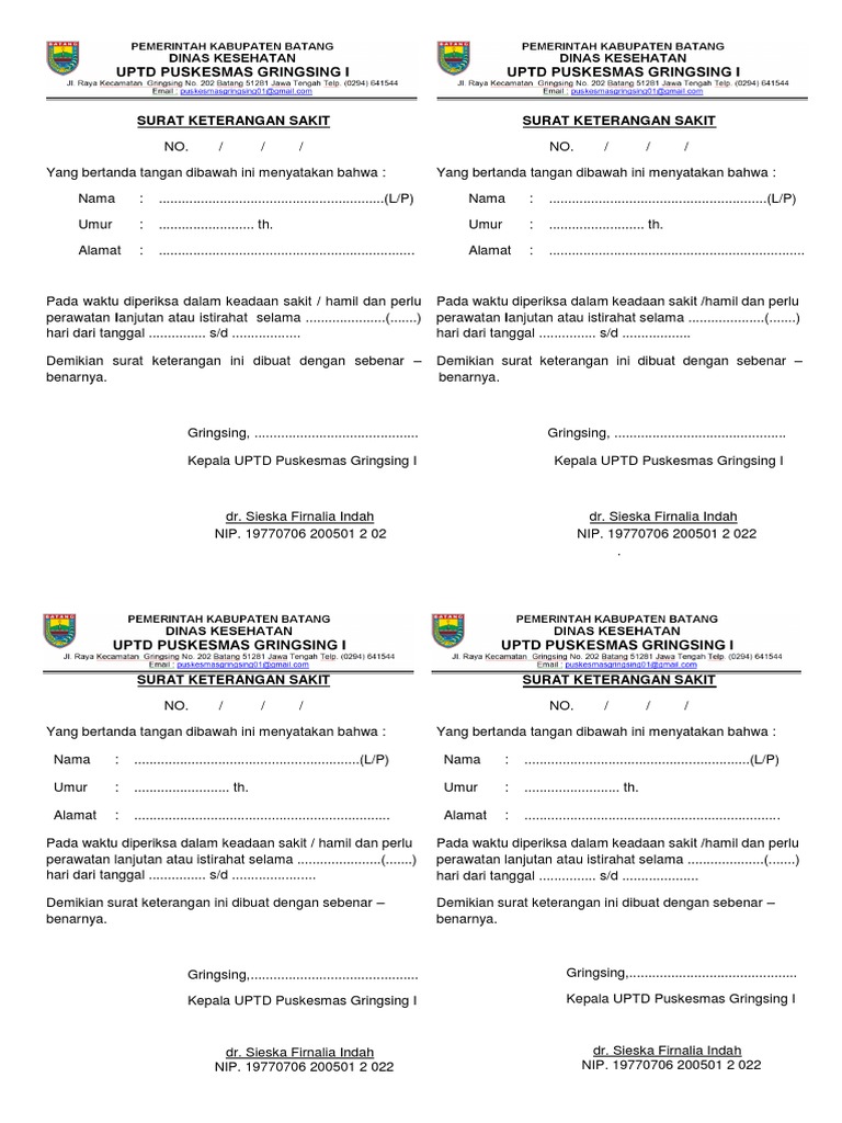 Surat Keterangan Sakit