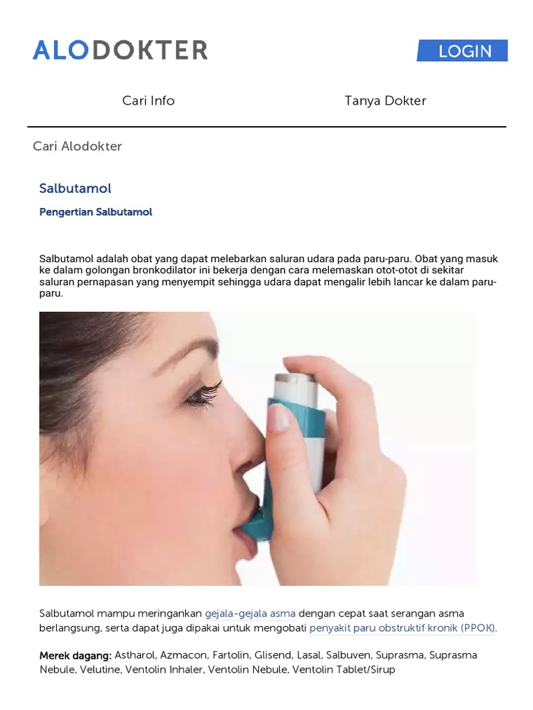 Salbutamol - Informasi Obat - Alodokter | PDF