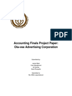 Accounting Finals Project Paper: Ola-Vee Advertising Corporation