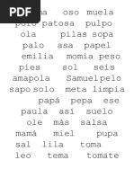 Dictado de palabras con M, P, S y L | PDF