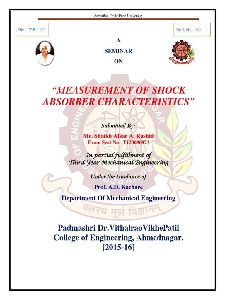 Measurement of Shock Absorber Characteristics PDF Force Data
