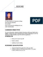 Resume: Carreer Objective