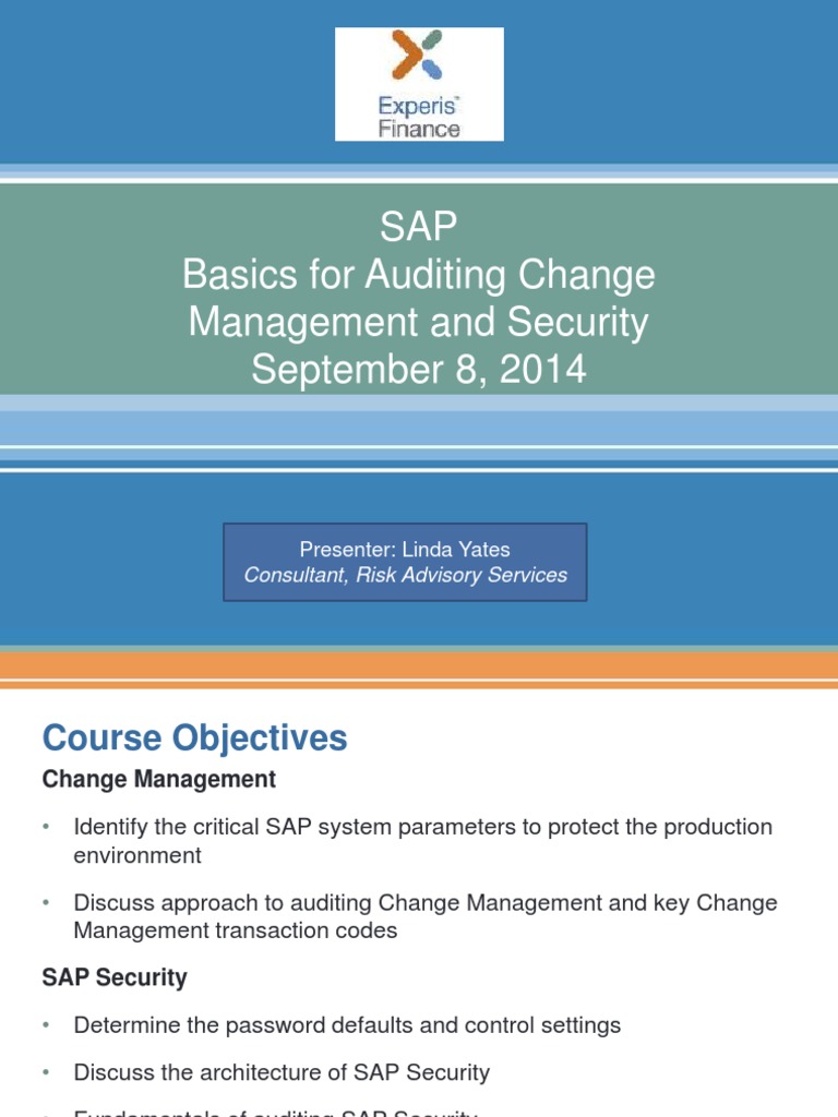 SAP Change Management & Security Audit | PDF | Login | Computer Security