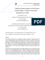 The Impact of Employee Empowerment On The Success of Organizational Change: A Study in Privatized Enterprises in Jordan